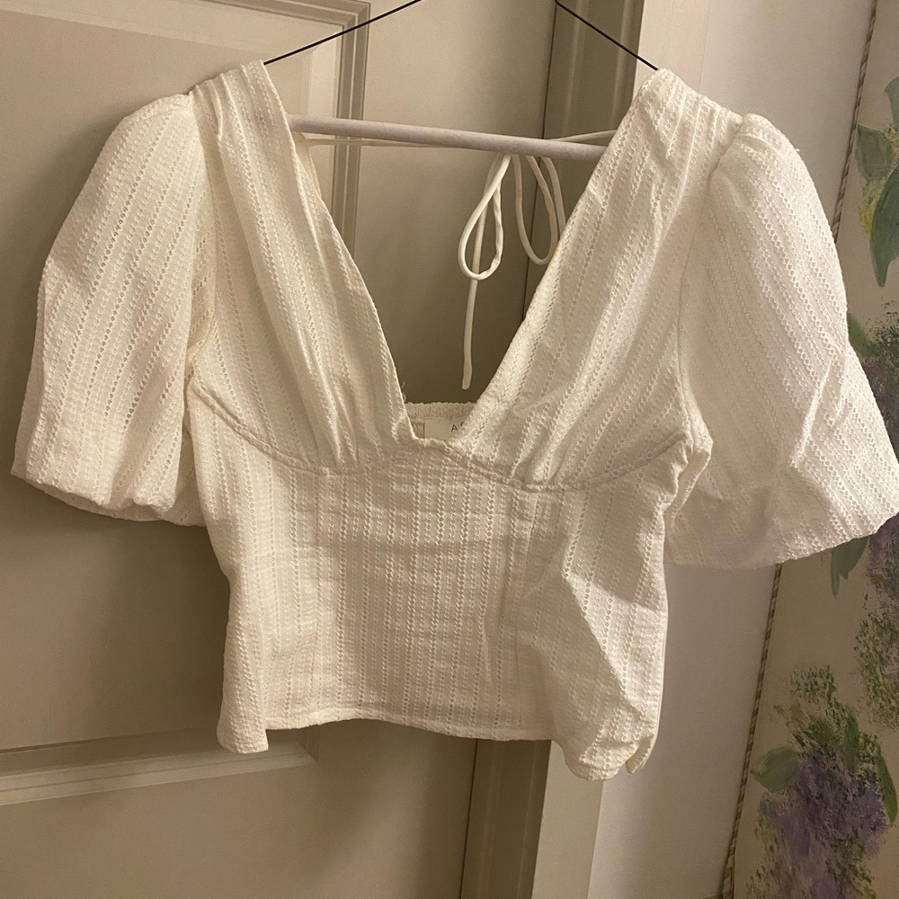 Astr Textured Cream Blouse